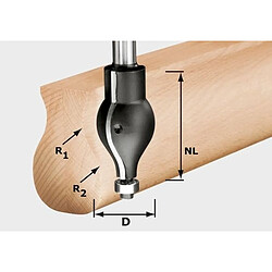 Fraise à profiler HW avec queue de 12 mm FESTOOL HW R20.5/16/D32/57 S12 - 492711