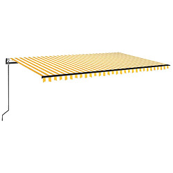 Maison Chic Store banne | Auvent rétractable de porte | Marquise Brise-soleil automatique 500x350 cm Jaune et blanc -GKD52394