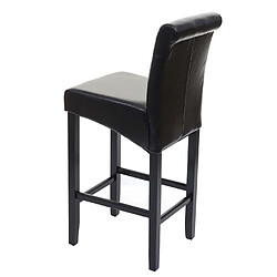 Acheter Mendler Tabouret de bar HWC-C33, tabouret de comptoir, bois ~ brun, pieds foncés, cuir