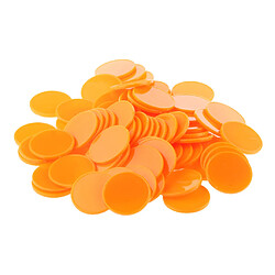 Avis 100x 25 Mm En Plastique Casino Jetons De Poker Bingo Marqueurs Jeton Jouet Cadeau Orange