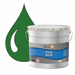 Pok Peinture de Finition Solvantée Laque Semi-Brillante Boiseries Intérieures et Extérieures - 10L - RAL 6001 - Vert Émeraude POK BOIS Vert : Peinture de Finition Solvantée Laque Semi-Brillante Boiseries Intérieures et Extérieures - 10L - RAL 6001 - Vert Émeraude