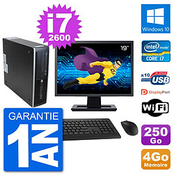 PC HP 8300 SFF Ecran 19" Intel i7-2600 RAM 4Go Disque 250Go Windows 10 Wifi · Occasion 