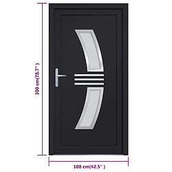 vidaXL Porte d'entrée anthracite 108x200 cm PVC pas cher