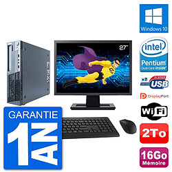 PC Lenovo M91p SFF Ecran 27" Intel G630 RAM 16Go Disque 2To Windows 10 Wifi · Occasion 