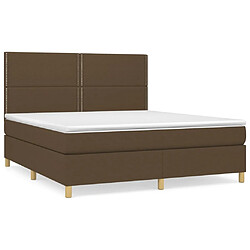 vidaXL Sommier à lattes de lit avec matelas Marron foncé 160x200 cm