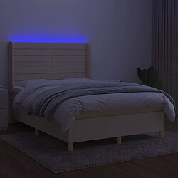 Avis Sommier à lattes,Cadre à lattes de lit pour Adulte matelas et LED Crème 140x200 cm Tissu -MN37421