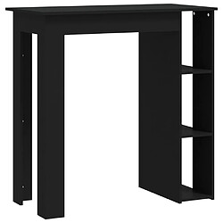 vidaXL Table de bar avec étagère Noir 102x50x103,5cm Bois d'ingénierie