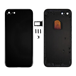 Wewoo Pour iPhone 7 couverture arrière noir + plateau de carte + touche de contrôle du volume + bouton d'alimentation + interrupteur de sourdine vibrateur clé + signe Couvercle du boîtier de l'ensemble complet de jais pièce détachée 6 en 1