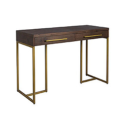 Mes Console 2 tiroirs 120x45x78 cm décor acacia et laiton - CLASS