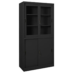 vidaXL Armoire de bureau et porte coulissante Anthracite 90x40x180 cm