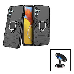 PHONECARE Kit Support Magnétique de Voiture + Coque 3X1 Military Defender pour Samsung Galaxy F34 5G - Noir 