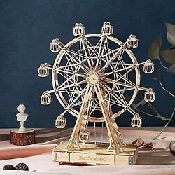 Universal DIY Puzzle 3D en bois pivotant Boîte à musique Puzzle grande roue 