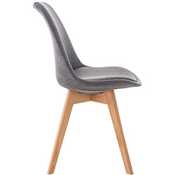 Avis Decoshop26 Chaise de salle à manger x1 design scandinave en tissu gris et pieds en bois clair 10_0002295