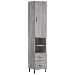 Maison Chic Buffet,Meuble de Rangement,commode pour salon,Cuisine Sonoma gris 34,5x34x180 cm Bois d'ingénierie -MN59094