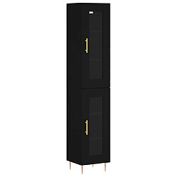 vidaXL Buffet haut Noir 34,5x34x180 cm Bois d'ingénierie