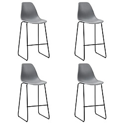 vidaXL Tabourets de bar lot de 2 gris plastique 