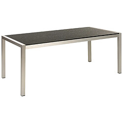 Beliani Table de jardin 180 x 90 cm Matériaux synthétiques Noir/Argenté VERNIO