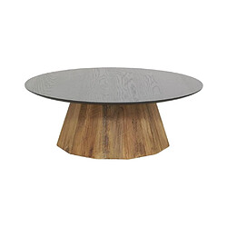 Aubry Gaspard Table basse en pin recyclé naturel et noir Grand modèle.