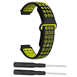 Wewoo Bracelet pour montre connectée Dragonne sport en silicone bicolore Garmin Forerunner 220 / Approach S5 / S20 Noir Jaune