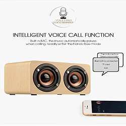 Wewoo Enceinte Bluetooth Haut-parleur en bois W5 Portable HiFi Shock Bass brun foncé