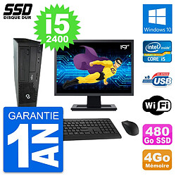 PC Fujitsu E500 E85+ DT Ecran 19" i5-2400 RAM 4Go SSD 480Go Windows 10 Wifi - Occasion