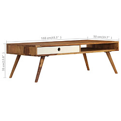 vidaXL Table basse 110x50x35 cm Bois massif pas cher