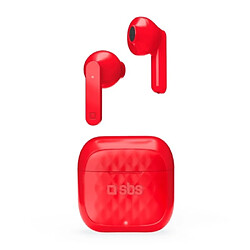 Sbs Air Free Écouteurs Sans Fil Intra-Auriculaire Contrôle des Appels Silicone Rouge 