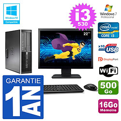 PC HP Compaq 8100 SFF Ecran 22" i3-530 RAM 16Go Disque 500Go Graveur DVD Wifi W7 - Occasion