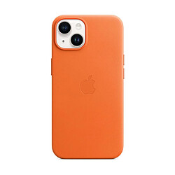 Coque en cuir avec MagSafe pour Apple iPhone 14 Orange 