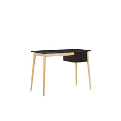 Acheter Beliani Bureau effet bois clair / noir 106 x 48 cm avec 1 tiroir EBEME