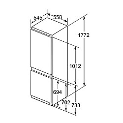 Acheter Réfrigérateur combiné intégrable à pantographe 265l - kis86afe0 - BOSCH