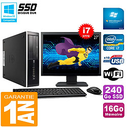 PC HP Compaq Pro 6300 SFF I7-3770 16Go 240Go SSD Graveur DVD Wifi W7 Ecran 27" · Occasion 