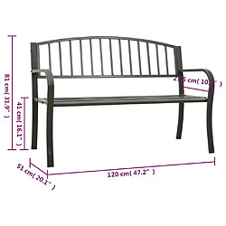 vidaXL Banc de jardin Gris 120 cm Acier pas cher