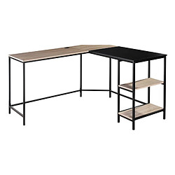 But Bureau d'angle avec USB WORK imitation chêne et métal noir 