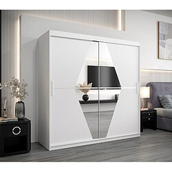 Abiks Meble Armoire Boliwia à portes coulissantes 200/200/62 2 portes (blanc/blanc) 