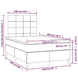 vidaXL Sommier à lattes de lit avec matelas Rose 120x200 cm Velours pas cher