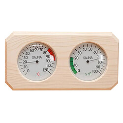 2 dans 1 Pin En Bois Sauna Hygrothermograph Thermomètre, Intérieur Humidité Température Mesure