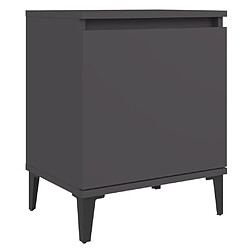 vidaXL Table de chevet avec pieds en métal gris 40x30x50 cm