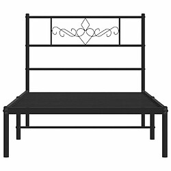 Maison Chic Lit adulte - Cadre de lit métal avec tête de lit,Structure du lit Contemporain pour chambre noir 100x190 cm -MN13518 pas cher