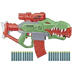 Hasbro Pistolet Blaster Motorisé Dinosquad Rex-Rampage avec Viseur et 20 Fléchettes Rouge 