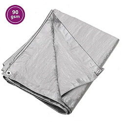 vidaXL Bâche 90 g/m² 4x6 m Gris PEHD