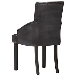 Acheter vidaXL Chaises à manger lot de 4 noir cuir de chèvre véritable