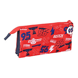 Trousse d'écolier Cars Double Vision Rouge Blue marine (22 x 12 x 3 cm)