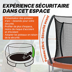 Trampoline Extérieur Ø305cm Orange Rond LeJump Sunrise Grand Trampoline pour Enfants