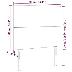 vidaXL Têtes de lit 2 pcs Gris foncé 90x5x78/88 cm Tissu pas cher