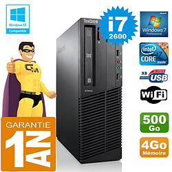 PC Lenovo M92p SFF Core I7-2600 Ram 4Go Disque 500 Go Graveur DVD Wifi W7 · Occasion 