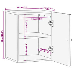 vidaXL Armoire de salle de bain murale 38x33x48cm bois massif manguier pas cher