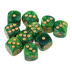 10x Dés à Six Faces D6 En Pointillé Pour Les Accessoires De Donjons Et Dragons Vert Jaune dés D6 pour donjons et dragons