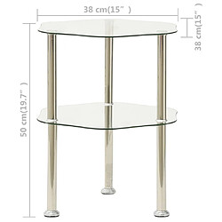 Maison Chic Table d'appoint | Table Basse 2 niveaux Transparent 38x38x50 cm Verre trempé -GKD79801 pas cher