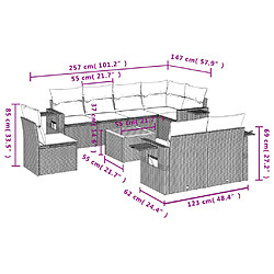 Avis vidaXL Salon de jardin avec coussins 9pcs mélange beige résine tressée